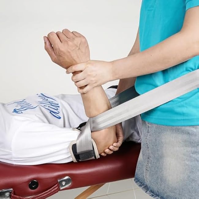 Extremity Mobilization Strap - Adjustable Physical Therapy Belt for Enhanced Traction & Stability - Durable Nylon with Padding & Push Button Release
