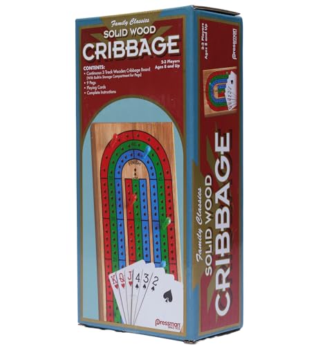 Family Classics Cribbage tablero de madera sólido con compartimento miniatura 6
