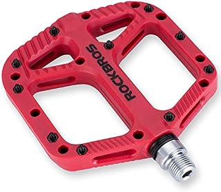 ROCKBROS Pedały Rowerowe, Antypoślizgowe, Wodoodporne, Przeciwpyłowe, Lekkie, Trwałe, Nylonowe Kompozytowe Płaskie Pedały, Łatwy Montaż, Oś 9/16", 3 Łożyska, do Większość Idealny i