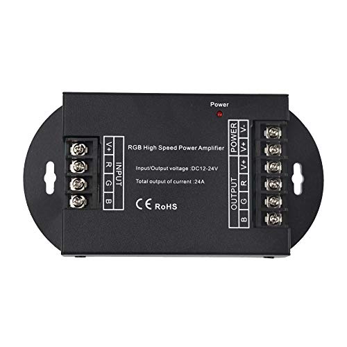 LEDENET 3CH Channels High Speed Power Amplifier 24A Data Signal Repeater DC12V/24V for RGB LED Lights Strip LED Module Strip Lights