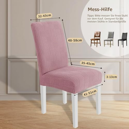 Ystyle Stretch Stuhlhussen 6er Set, Stuhlbezug Elastisch Abnehmbarer Waschbarer,Universal Langlebig Stuhlbezüge… – Ansicht 2
