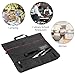Tosnail Chef Knife Case Roll Bag with 21 Slots & 1 Large Zipper Pocket, Easy Carry Handle and Shoulder Strap - Black