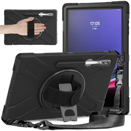 Coque Samsung Tab S10 Ultra antichoc pour travailler en déplacement avec dragonne rotative