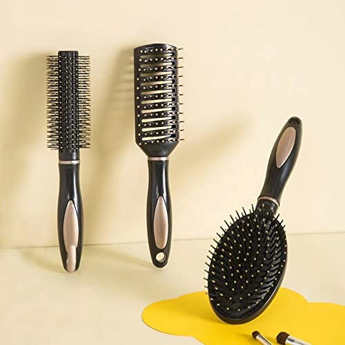 Foto von 3 Stücke Haarbürste Sets Anti -Statik -Massage Entspannungsbürsten Borstenkämme Haarbürste für Frauen Männer Kinder alle nassen oder trockenen Haare