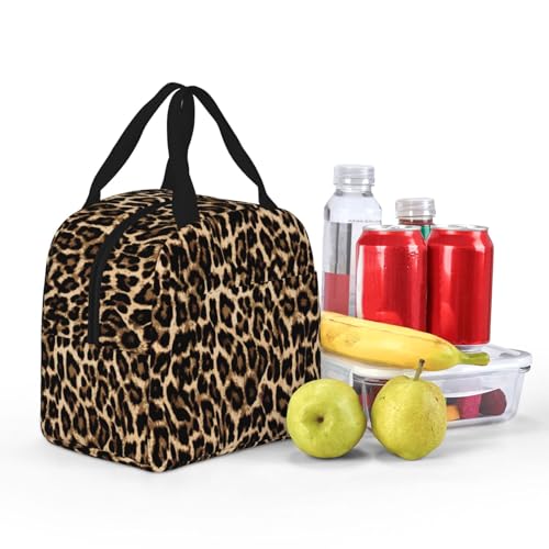 Leopard Cheetah Print African Animal Hunting Lunch Bag For Women Men Insulated Portable Lunch Box For Adult Reusable Lunch Tote Bag For Work, Picnic Or Travel by KIKICHUA - Used condition - Image 5