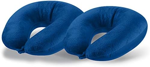 Cloudz (Set of 2) Microbead Travel Neck Pillows - Blue