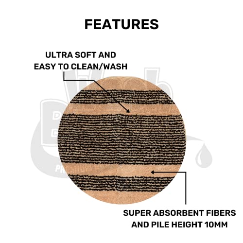 Image of Beige Striped Washable Polyester Car Seat Cover Non-Slip Mat for All Cars and Sofa Sets (3 Pieces Set)