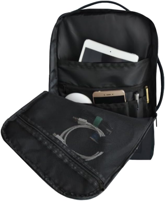 Bellanca Air Canada And WestJet Personal Item Size Backpack Under Seat Carry-on Bag Flair Airlines Hand Luggage (Black, 16x12x4/6In) - Image 3