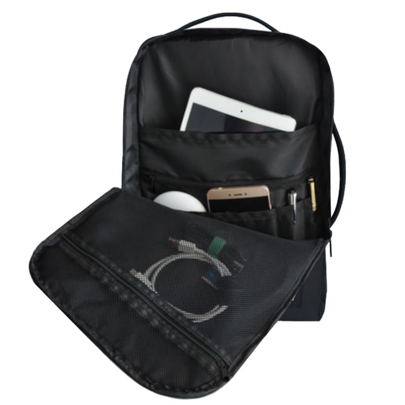 Bellanca 40x30x15 Bagaglio A Mano Zaino da Viaggio KLM Air France Finnair SAS TAP British Airways Iberia Pegasus Smartwings 40x30x15cm… (Nero-Espandibile)
