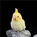 Nohito Realistic Yellow Cockatiel Parrot Bird Plush Toy Stuffed Animal Simulation Fake Bird Cockatoo Stuffed Animals Cute Little Bird Plushie Doll Gifts for Kids 4.9'' (Yellow, M)