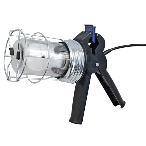 Faithfull Heavy-Duty LED Inspection Lamp - Clamp-On Work Light, 10W LED, 800 Lumens, 240V & 5M Cable with Hanging Hook & Wire Guard