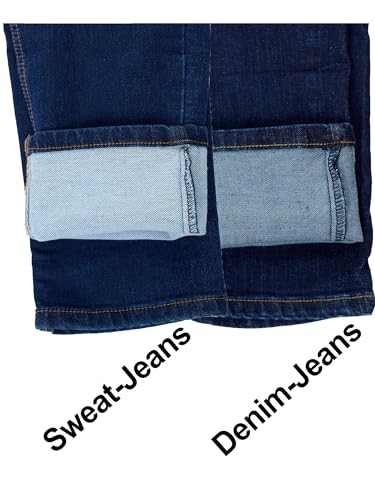 JEEL JEEL Herren Sweat-Jeans - Regular-Fit Straight-Cut - Stretch Washed Denim-Look - Jeans-Hose 01-Navy 33W / 30L - Funktionsansicht 5 | Hosen