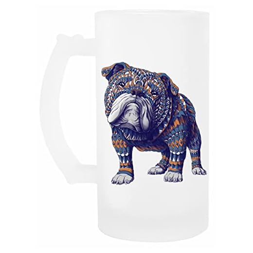 engelsk Bulldogg Öl Mugg Glas Transparent Beer Mug