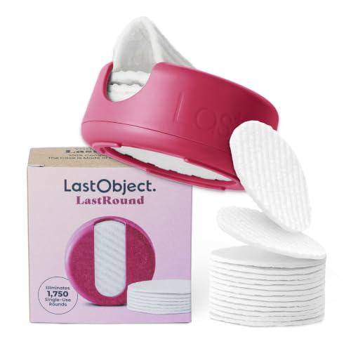 LastRound Disques démaquillants réutilisables - 7 disques en coton lavables - Disques en coton doux et durables pour le nettoyage du visage et le démaquillage des yeux - Rouge, Normale