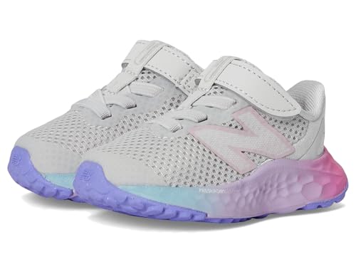 Image of New Balance, Unisex, Fresh Foam Arishi v4 Bungee (Infant /Toddler), Grey Matter /Mid Century Pink /Lilac Glow, 4.5, Medium