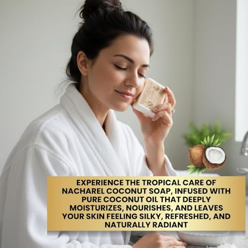 Image of Coconut Soap | Pure & Gentle Bathing Bar for Glowing Skin | Nourishing & Antioxidant Soaps for Men & Women | Cleansing Bar For Moisturising | Soap for All Skin Types | Pack Of 6