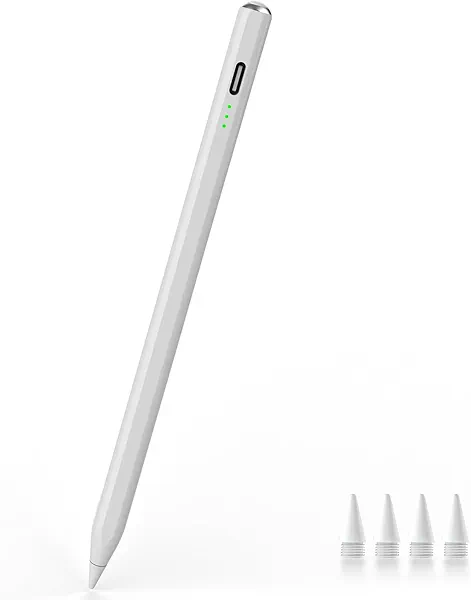 GlowPlayX Stylus Pen for iPad 2018–2025 | Magnetic Pencil with LED Battery Display | Fast Charging | Precise 1.5mm Tip | Compatible with iPad Pro/Air/Mini 6-10th Gen