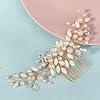 Generic Peigne à cheveux doré fait à la main pour mariage élégant avec strass et perles en cristal pour bal, banquet, fête, festival, mariage, accessoires de cheveux pour femmes et filles #1