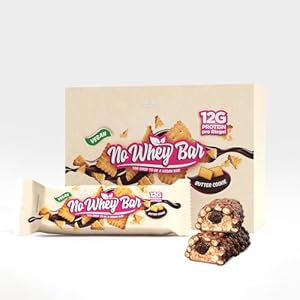 Rocka Nutrition NO WHEY BAR I Veganer Proteinriegel mit 12 g Protein/Riegel I zuckerreduziert I voller Geschmack I 8 x 50g einzeln verpackte Protein-Bars (Butter Cookie)