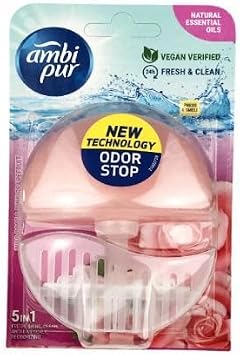 Ambi Pur 5in1 Wild Rose & Pink Grapefruit Toilet Block Starter Kit 1 piece