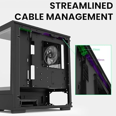 Zalman P10 Micro ATX Case, MATX PC Case with 120mm ARGB Fan Pre-Installed, Panoramic View Tempered Glass Front & Side Panel, USB Type-C and USB 3.0, Black