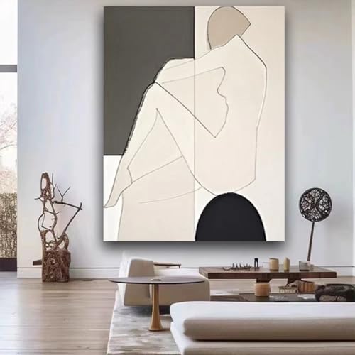 Tableau sur toile noir et gris AEFOUU 40x60 cm pour la décoration du salon