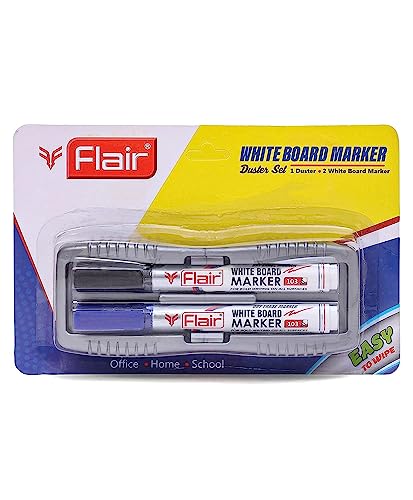 See full amazon price history chart for FLAIR Creative Series 103 White Board Duster & Pen Set | Non-Toxic | Bold Tip For Distant View | Safe For Children Usage | Set Of 2 Blue & Black Whiteboard Pen & 1 Duster FLAIR Creative Series 103 White Board Duster & Pen Set | Non-Toxic | Bold Tip For Distant View | Safe For Children Usage | Set Of 2 Blue & Black Whiteboard Pen & 1 Duster (B07Y3948X9) Amazon Price History, Amazon Price Tracker