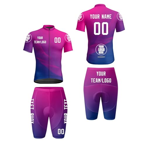 Conjunto de ciclismo para hombre, maillot de ciclismo personalizado, 2 conjuntos, ropa de ciclismo de verano, kit de ciclismo para equipo A18