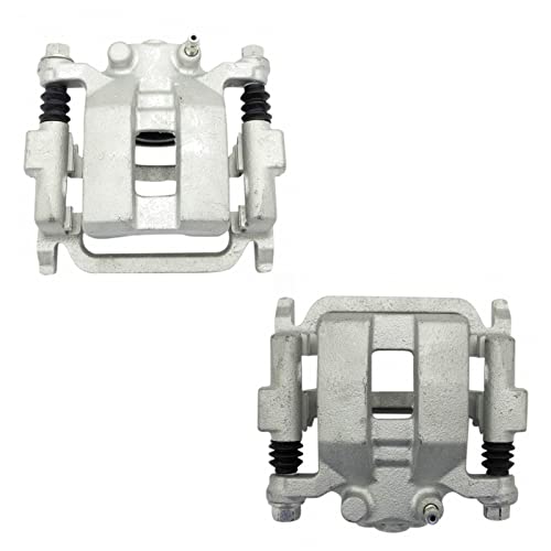 Image of TRQ Rear Brake Caliper Set Zinc Coated Brackets Compatible with 2005-2007 Infiniti G35 2006-2009 M35 M45 2006-2009 Nissan 350Z