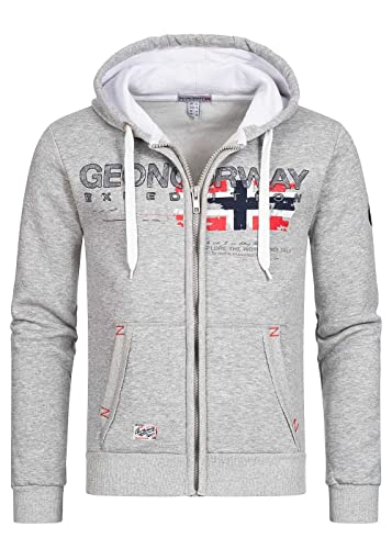 Geographical Norway Sweat à Capuche en Molleton entièrement zippé pour Homme, modèle Fespote Existe en 4 Coloris ,Gris,M