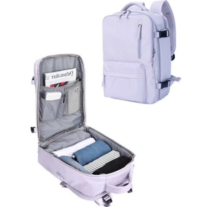 MOTIM Travel Backpack for Men Women Carry On Backpack with USB Charging Port Shoe Compartment Flight Approved College School Bag Casual Daypack for Weekender Business Hiking