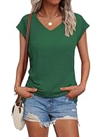 Comfortable Fabric:This Women's Summer T-shirt combines the characteristics of loose Tops, Summer Outfits, Teen girl Tees, and solid-colored Women's Summer Tops. Crafted from high-quality Lightweight fabric that is soft, skin-friendly, and breathable...