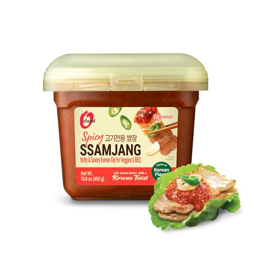 O’food Ssamjang Korean Soybean Paste Sauce [Spicy | 1.0 lb (500g)] for BBQ, Lettuce Wraps, Rice, Vegetables, and Meat | Authentic Korean Flavor, Bold & Savory