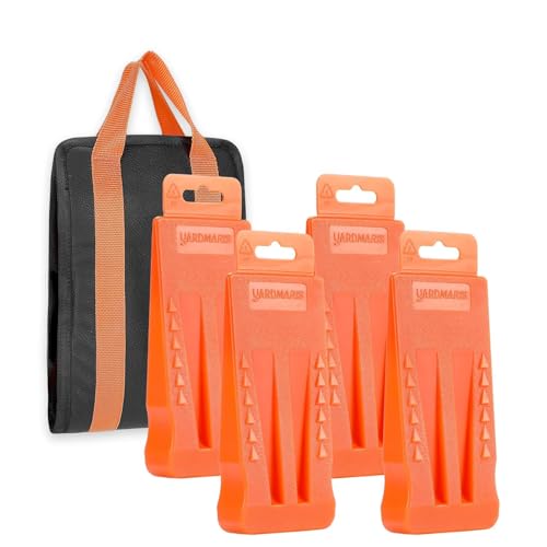 YARDMARIS 4-Piece Tree Felling Wedges with Pouch