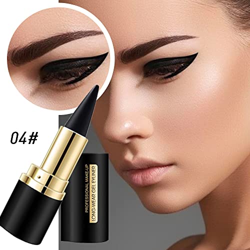 Kaely 2Pcs Black Gel Eyeliner Pencil,Natural Black Eyeliner Cream Waterproof Smudge Proof,Eye Liner Black Smokey Eyeshadow Palette Stick Crayon,Goth Halloween Makeup,Delineador De Ojos Contra El Agua thumb #2