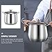 Imagen de MUELODSIC Olla de Acero Inoxidable para Caldo 22 CM con Tapa Resistente a Altas Temperaturas Doble Asa Anti-Desbordamiento Utensilio Práctico para Cocina Doméstica E Industrial