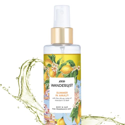 Image of Nykaa Wanderlust Summer in Amalfi Body & Hair Fine Fragrance I | Perfume Mist for Women - 200 ml I Mandarin and Basil Perfume| | Long-Lasting, Travel‐Friendly, Vegan,Paraben‐Free, IFRA Certified