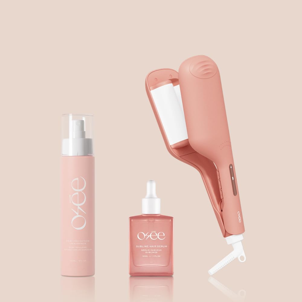 Osée - Party Waves – Welleneisen mit 2 Barren, 32 mm Keramikbeschichtung, Soft Touch, Timer, einstellbare Temperatur, schnelles Aufheizen, Kabel 360°, verheddert sich nicht