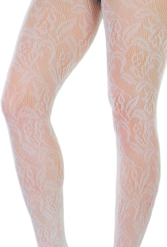 Image of ToBeInStyle Women's Elegant Floral Lace Inspired Spandex Net Full Length Tights