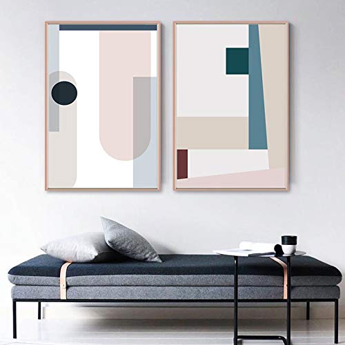 Affiche d'art mural géométrique scandinave pour créer un décor de galerie minimaliste dans votre salon