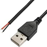 Kaito Denshi(海渡電子) USB電源ケーブル 加工用 2線 配線 電源供給 給電 5V 修理 電子工作 自作 DIY オス端子 4m