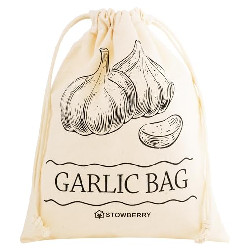 STOWBERRY Garlic Storage Bag - 25x20cm Eco-Friendly 100% Cotton Storage Bag