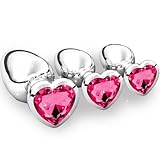 3 Stücke Analplug Buttplug,3 Größen für Frauen, Paare, Männer,Anfanger(Rosenrot)