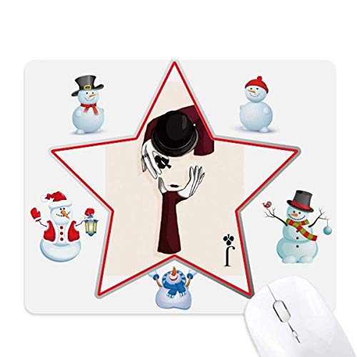 Tapis de souris bonhomme de neige et étoile pour éviter les glissements de bureau