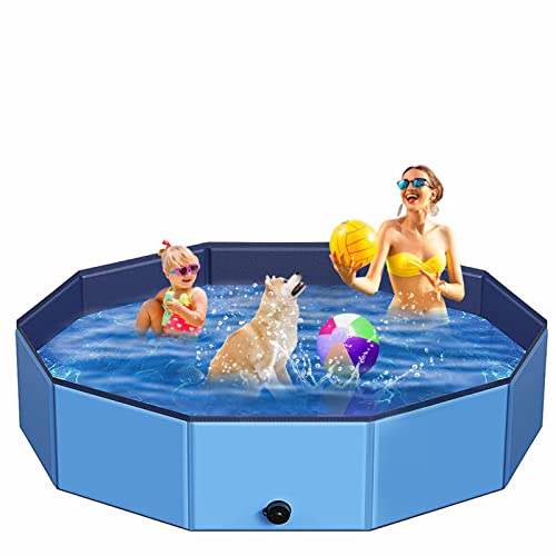 Studesk Foldable Dog Pool - 72" X 12" Anti-Slip Portable Dog Swimming Pool, Hard Plastic Collapsible Kiddie Pool For Outdoor And Indoor For Pets Dogs Cats And Kids #TOP10