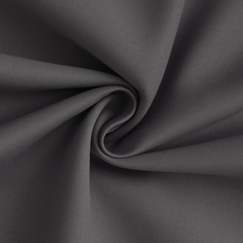 Image of Yakamok Dove Grey 100% Blackout Curtains 84 Inches Long 50 inch Wide 2 Panel | Blackout Curtain Panels for Bedroom, 2 Thick Layers Grommet Top Thermal Insulated Drapes with White Back for Living Room