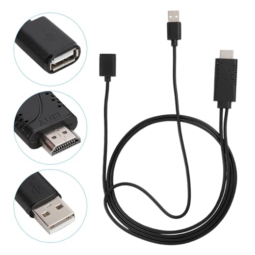 HWGING 2 en 1 USB Femelle vers HDMI Mâle HDTV Câble Adaptateur 1080P HD USB vers HDMI Convertisseur, pour Téléphone vers TV Moniteur Projecteur
