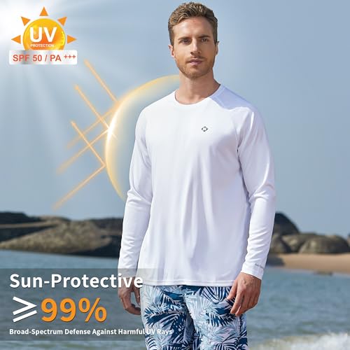 Rash Guard Long Sleeve Shirts for Men - UPF 50+ UV Sun Protection SPF Shirts - Quick Dry Rashguard Swim Water Shirts3