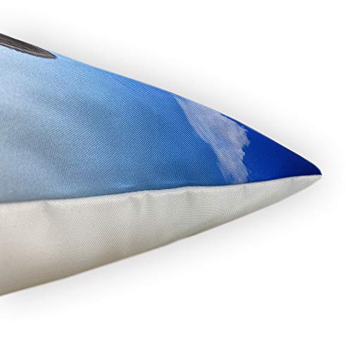 Bageyou Spring Flowers And Lawn Dog Throw Pillow Cover Lovely Pet White Poodle Hound American Flag Background Decor Home Patriotic Canvas Pillowcase 18X18 Inch #TOP3