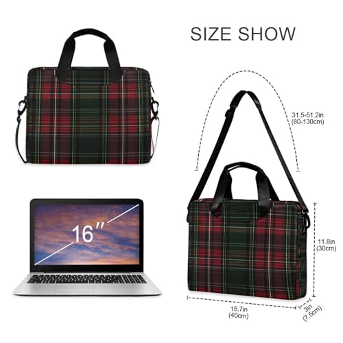 Maletín para portátil ALAZA Green Red Tartan Plaid 13-15.6" miniatura 5